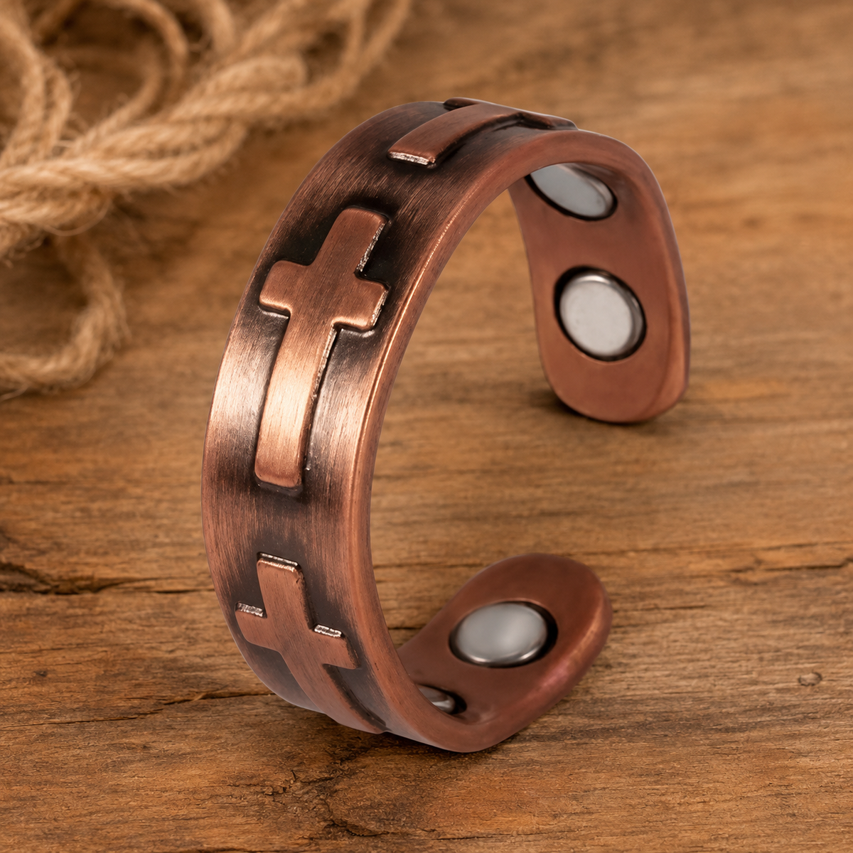 Cross Vintage Copper Ring