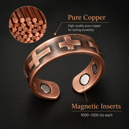Cross Vintage Copper Ring