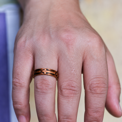 Cross Vintage Copper Ring