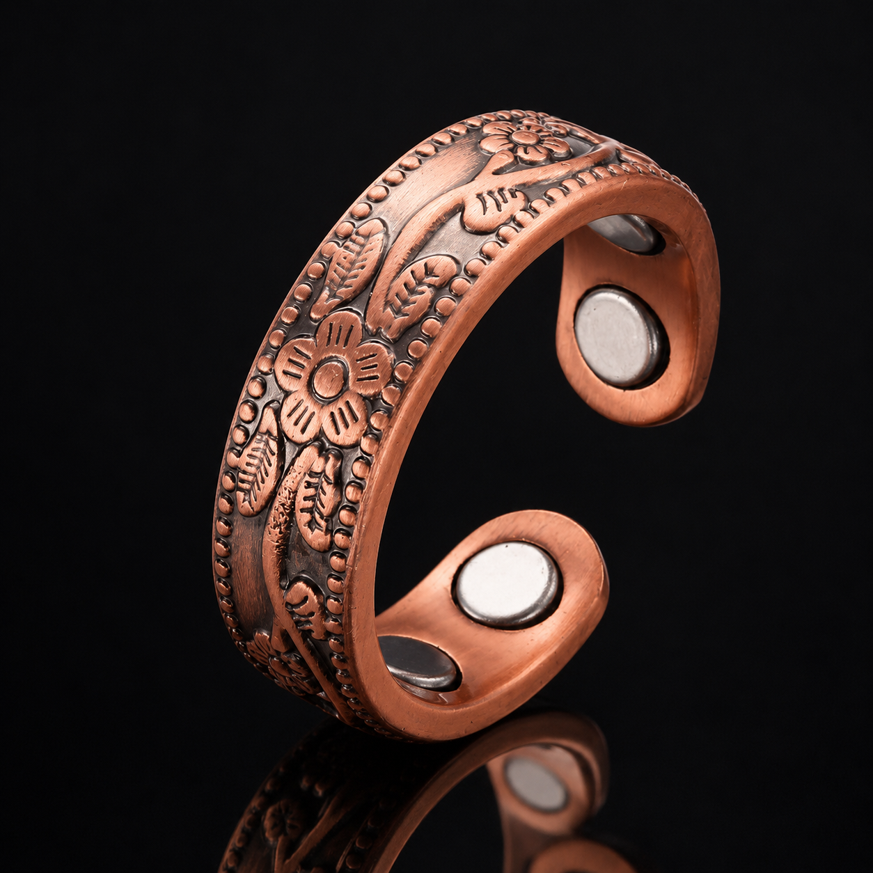 Flower Energy Copper Rings