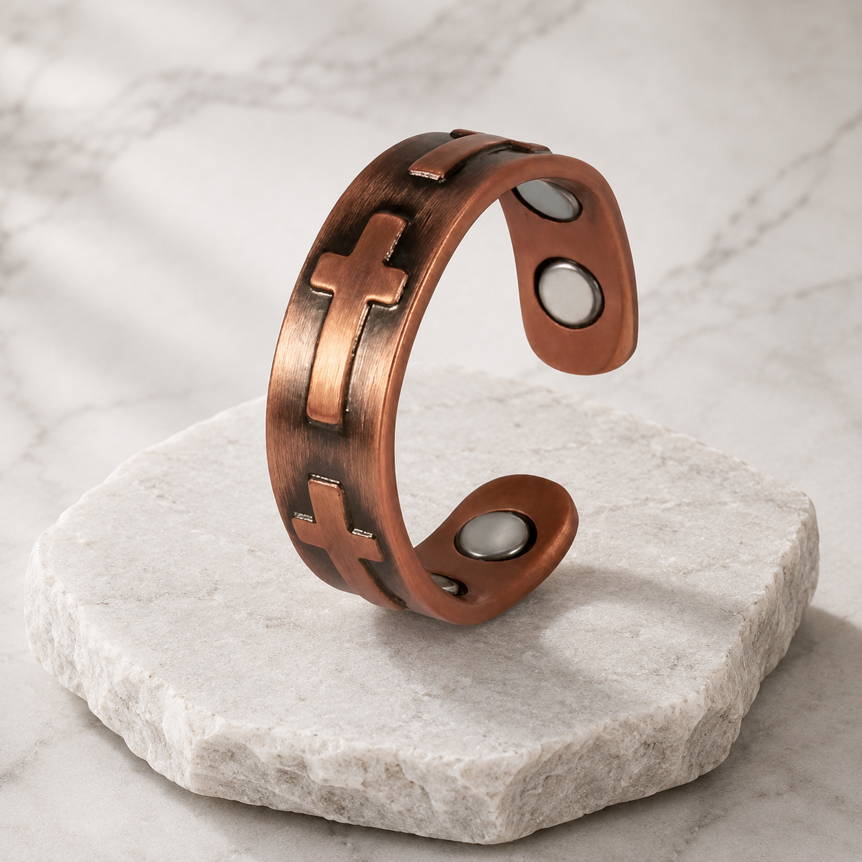Cross Vintage Copper Ring
