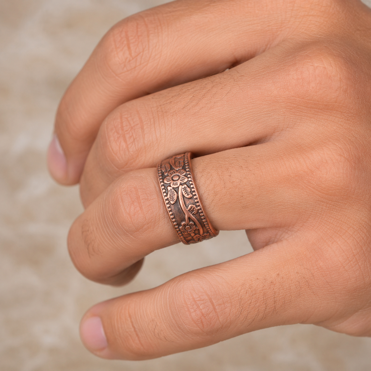 Flower Energy Copper Rings