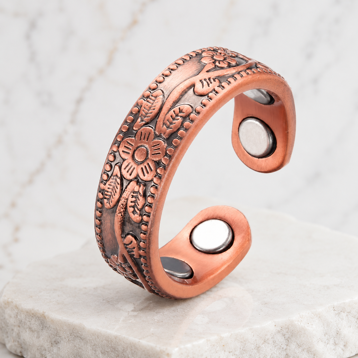 Flower Energy Copper Rings