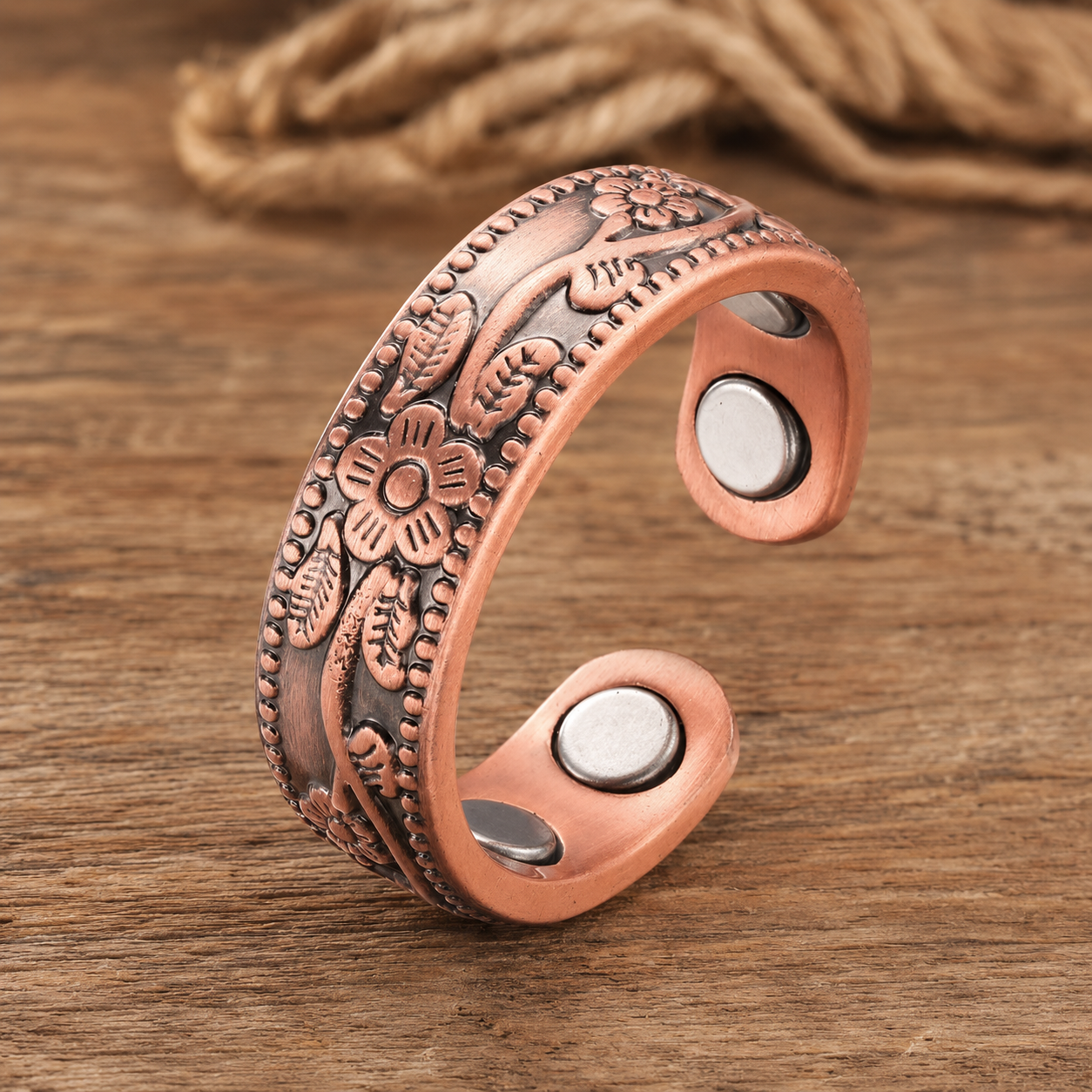 Flower Energy Copper Rings
